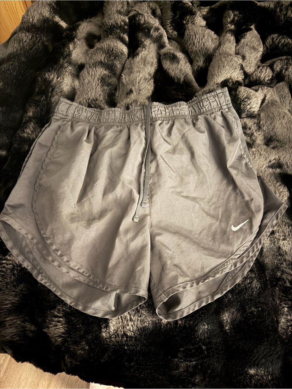 Nike Women’s Gray Athletic Running Shorts with Swoosh